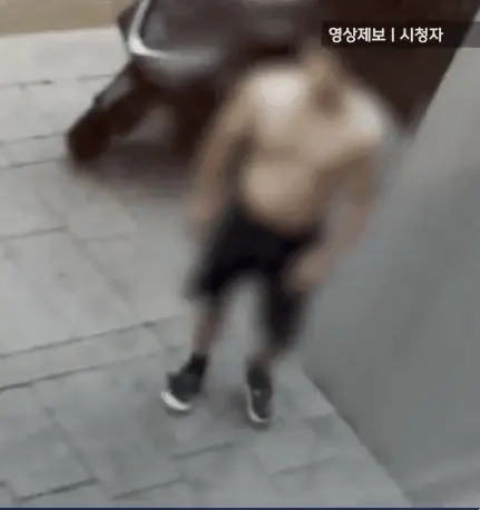 로우킥 날리는 현행범 체포하는 경찰
