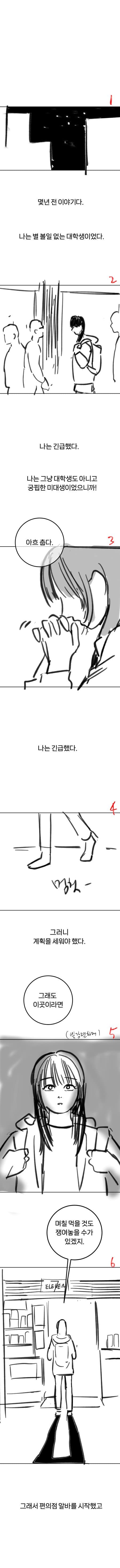 편의점 알바하는 만화 1화