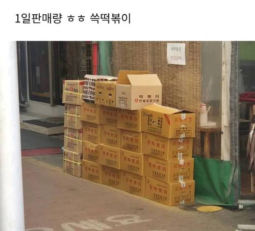 인천의 어느 떡볶이집 하루 판매량