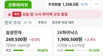 실시간 삼전 하닉 주식 가격 상황. (2)