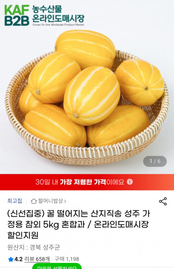 [지마켓] 성주 참외 5kg 혼합과 (22,080원 / 무료배송)
