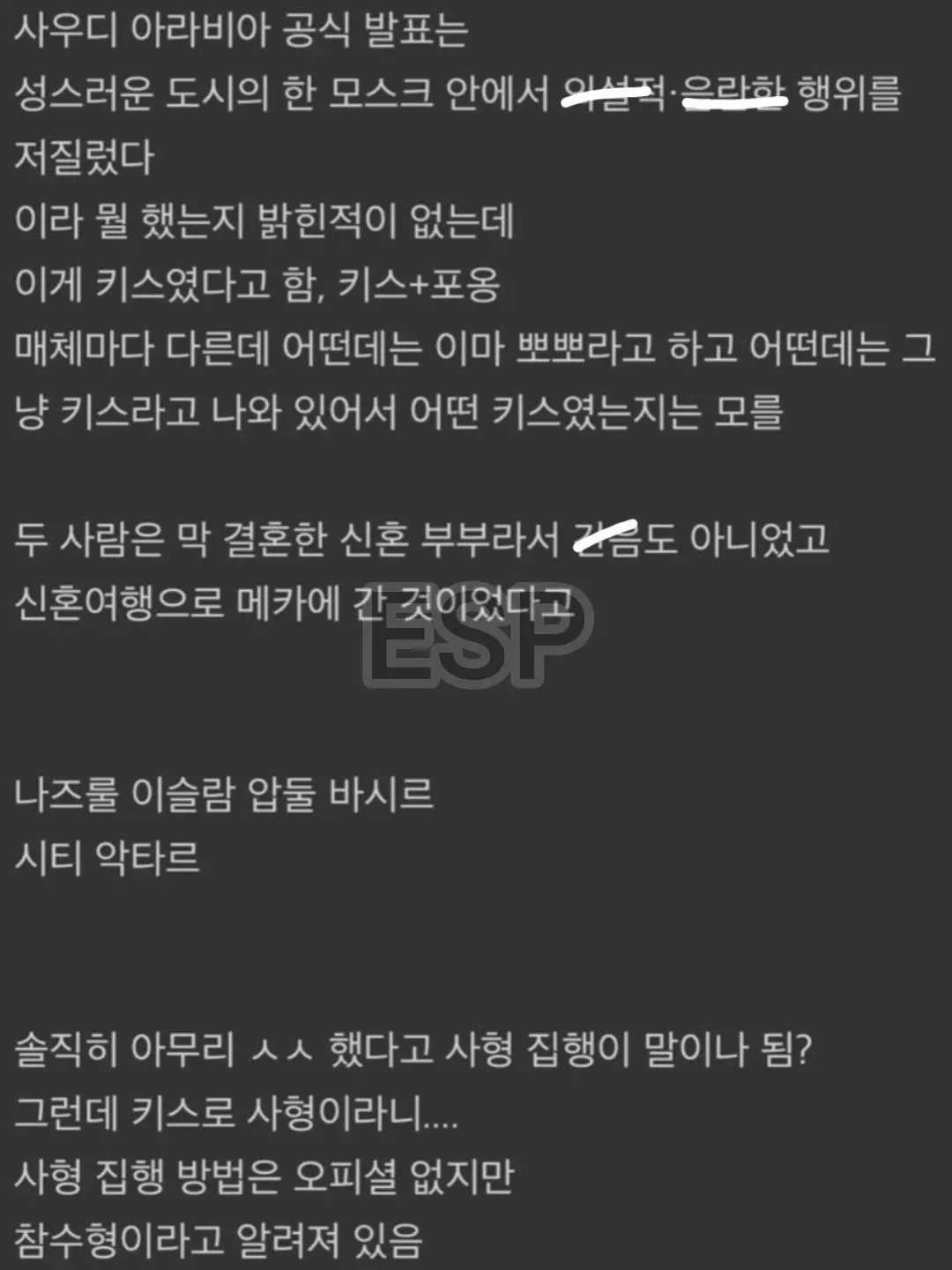 모스크안에서 외설적 행위를 저질렀다고 사형당했다는 방글라데시인 (2)