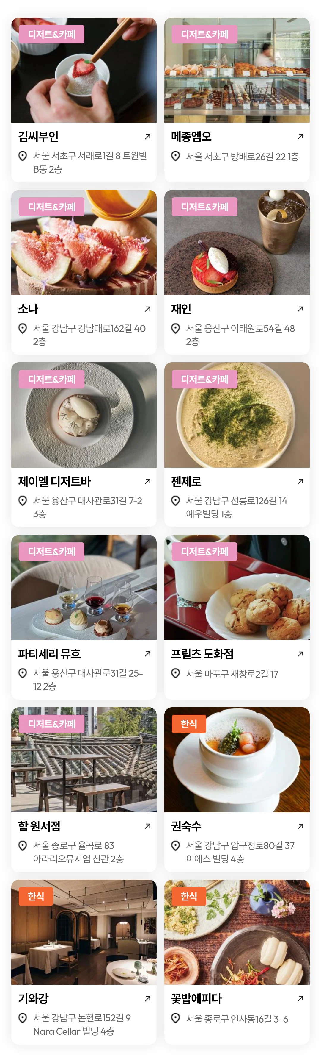 2026 서울 미식 100선 가게 모음 (2)