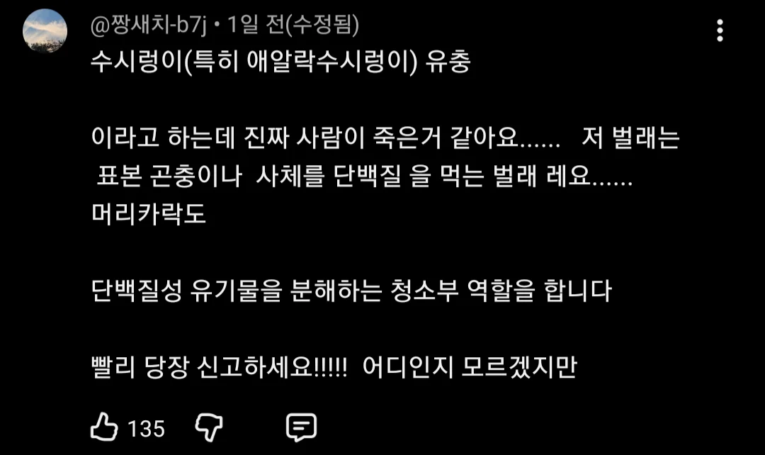혐) 악취나는 집에서 나오고 있다는 벌레 ㄷ (2)