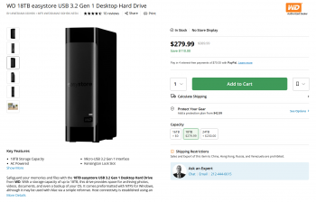 [기타] WD 18TB easystore USB 3.2 외장하드