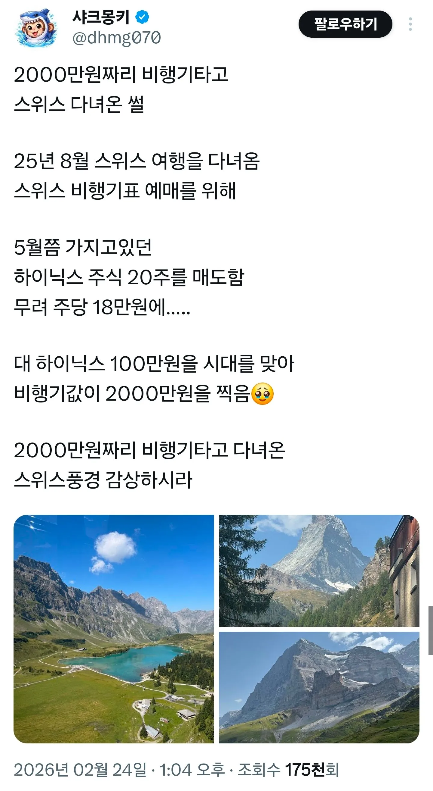 2000만원짜리 비행기표 끊고 스위스 다녀온썰