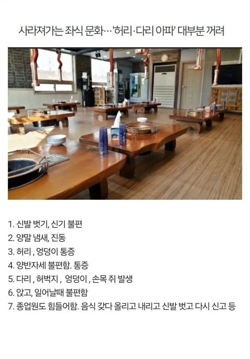 지금 많이 사라져가고 있다는 식당 문화