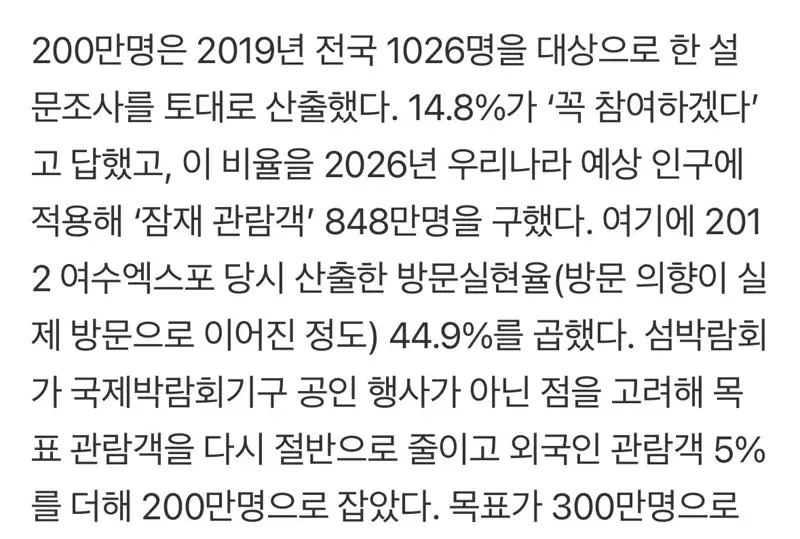 [단독] 목표 관람객 300만명 잡은 여수, 경제성 분석 없이 ‘깜깜이 전망’ (3)