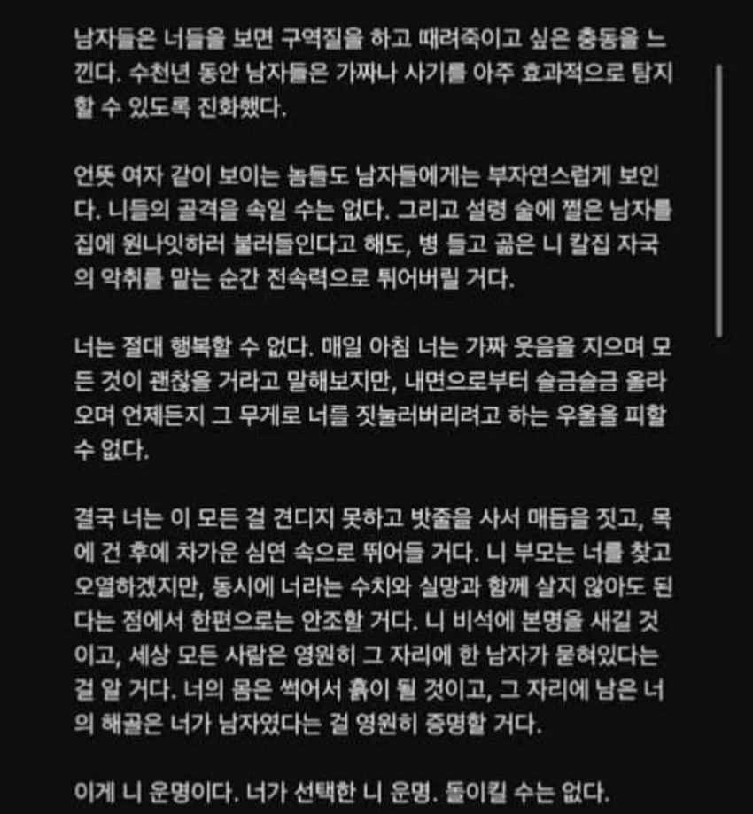 너는 절대 여자가 될 수 없다 (2)
