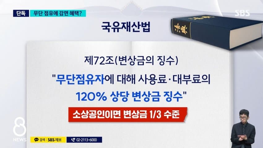 sbs) 국유지 무단 점유했는데...캠코, 변상금도 감면? (8)