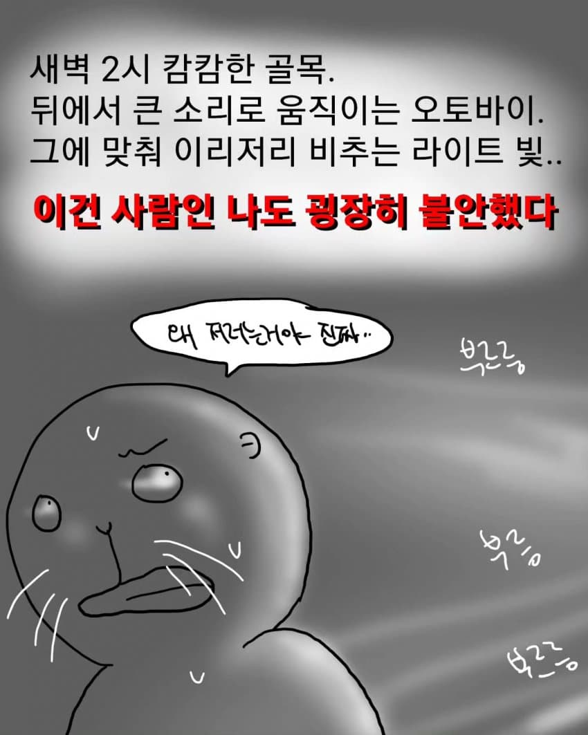 오토바이 무서워하는 강아지 교육하는 만화 (8)