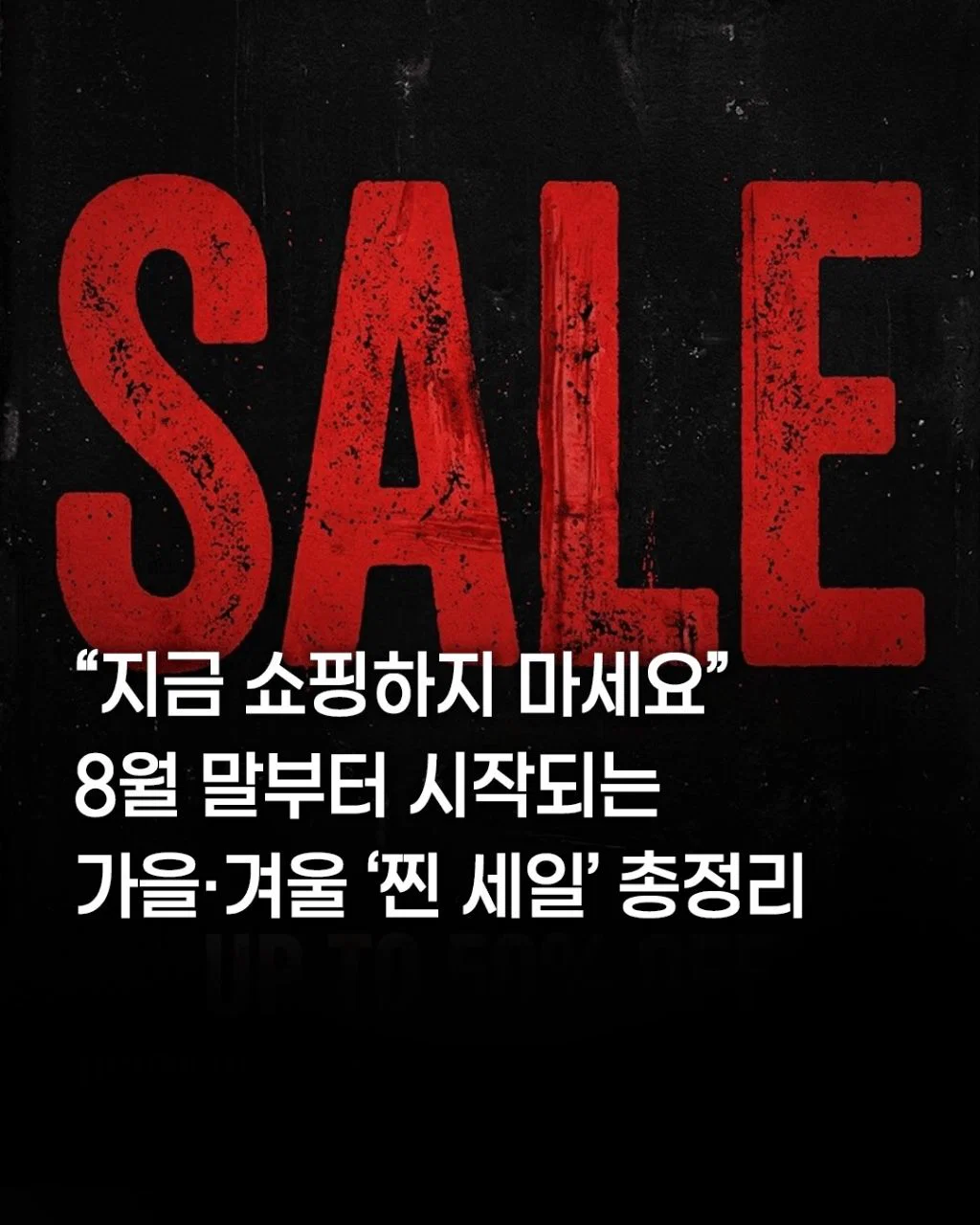 지금 쇼핑하지마세요 가을 겨울 찐 할인행사 총정리