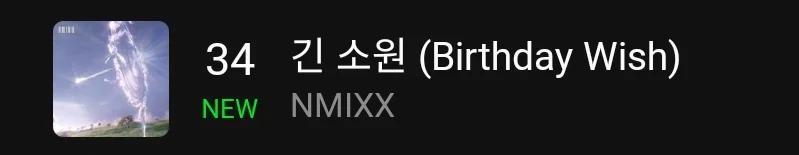 엔믹스 “긴 소원(Birthday Wish)” 멜론 진입 순위
