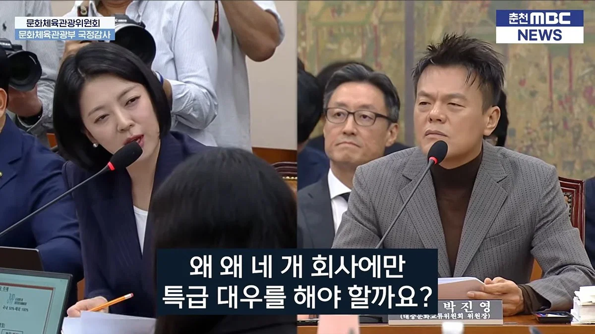 오늘 국감에 나와서 배현진 질문받는 박진영 (페노메논 관련) (13)