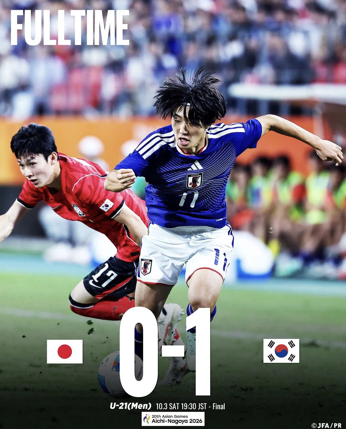 U-21(21세 이하)임을 강조하는 일본축구협회 인스타그램