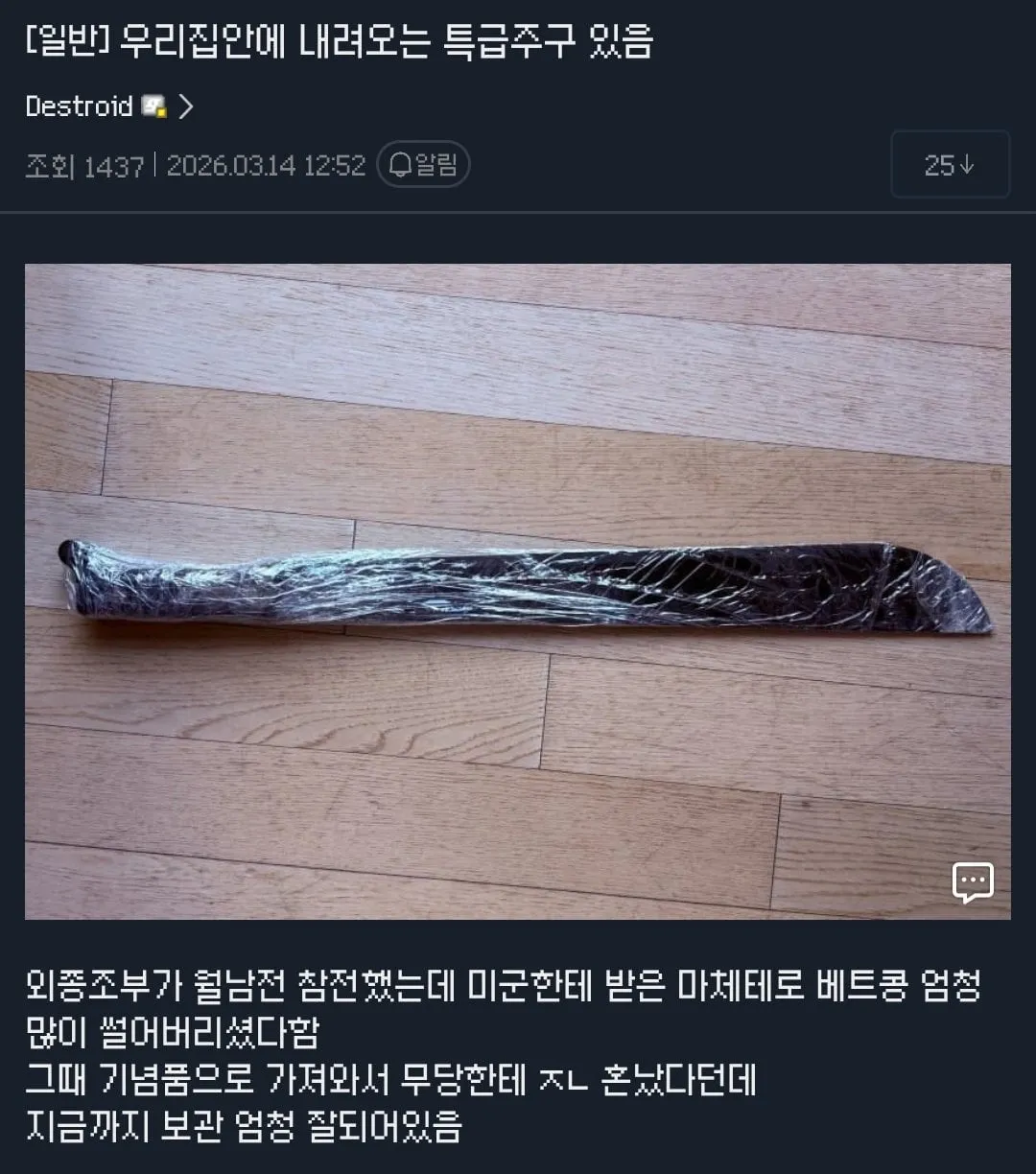 집안에 내려오는 저주받은 검