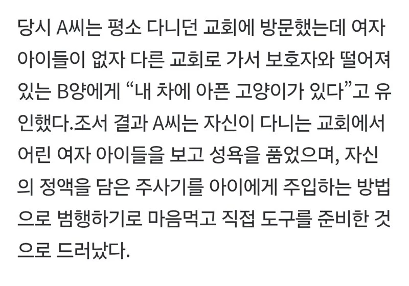 4세 여아한테 수면제먹이고 주사기로 ㅈㅇ주입한 20대 (2)