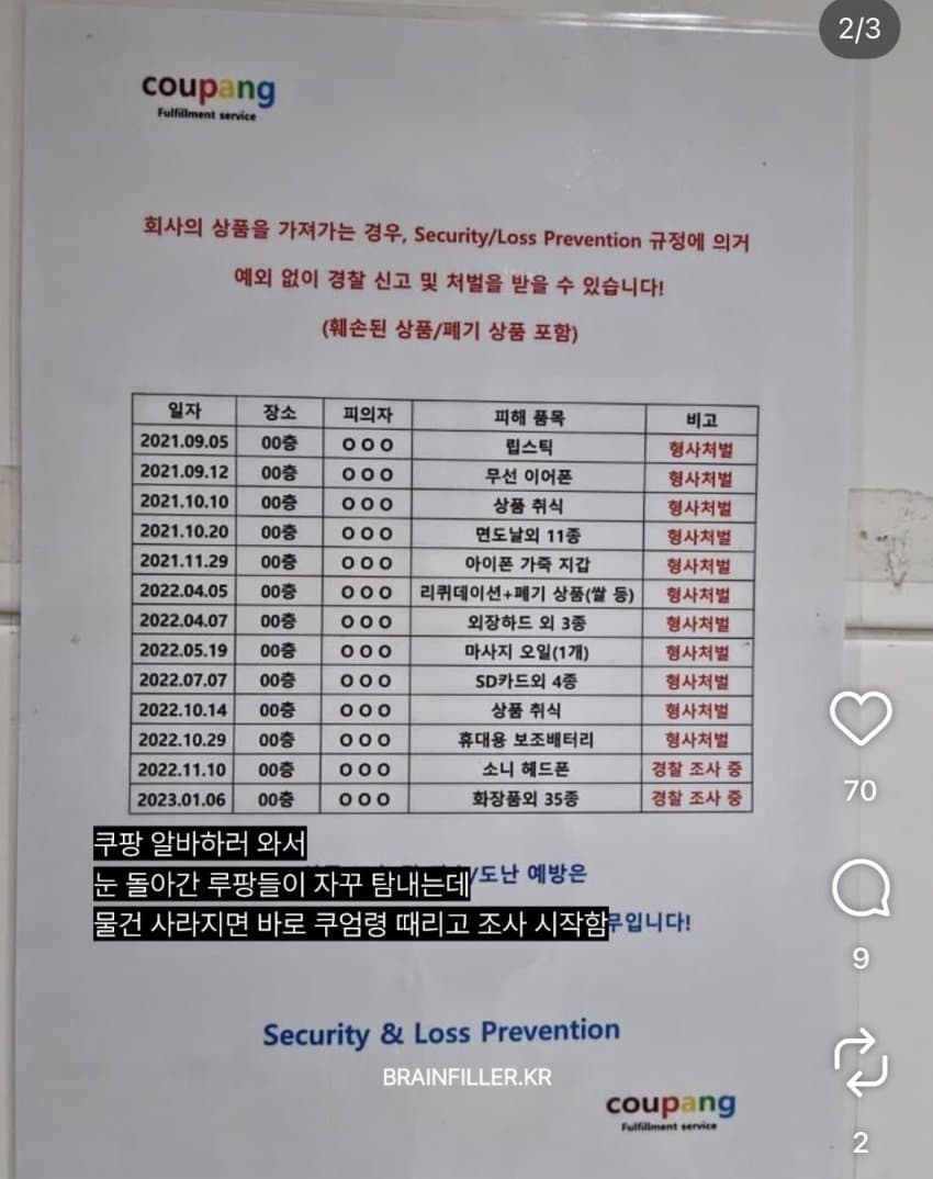 쿠팡물류 다양한 전과자&범죄자들. (11)
