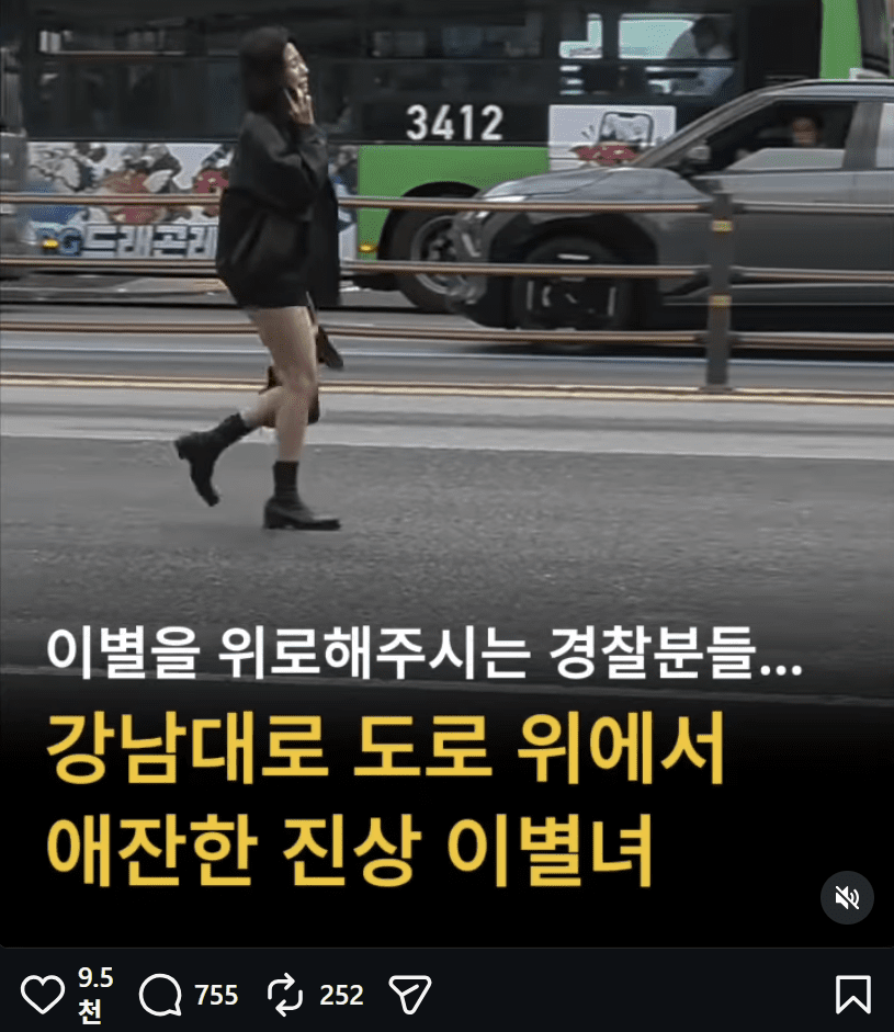 오전 8시 만취해 강남대로 한복판 활보 여성…경찰이 끌고