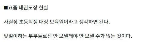요즘 태권도장 근황