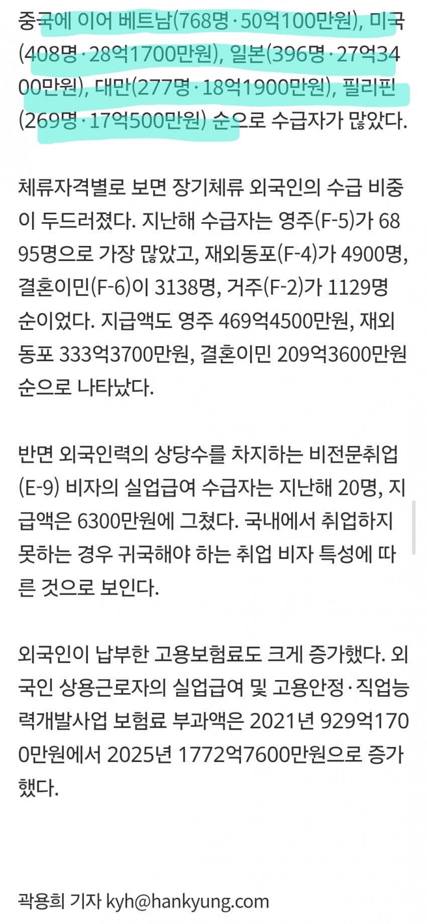 '中中中中中中中中'…1134억 받은 외국인 실업급여 봤더니 (4)