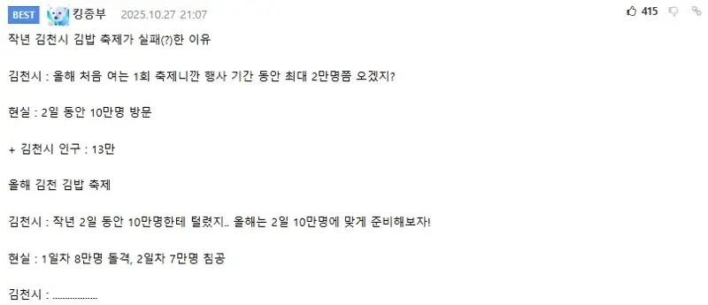 작년 김천시 김밥 축제 상황 (3)