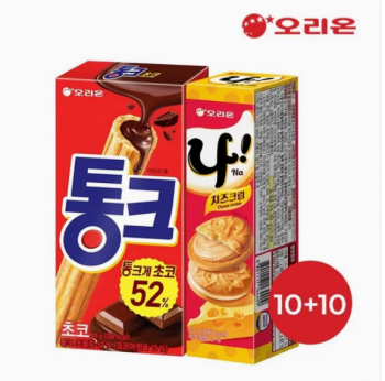 [롯데온] 오리온 통크 45g 10개 + 나샌드 77g 10개