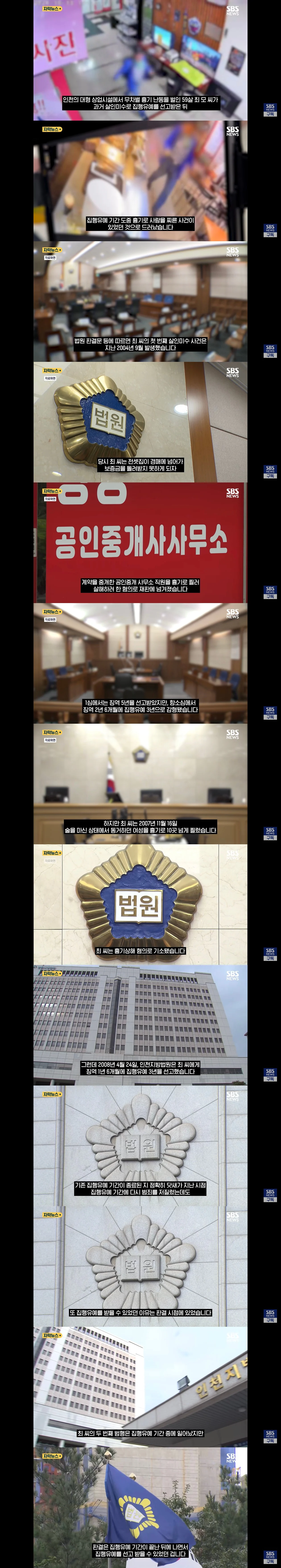 칼부림 59세 최씨, 법은 그를 두번이나 용서했다