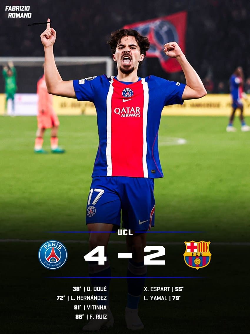 PSG vs 바르셀로나 골장면..