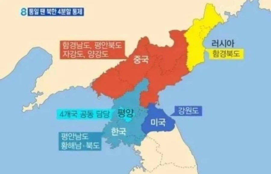 과거 중국이 제시했다는 북한 분할점령