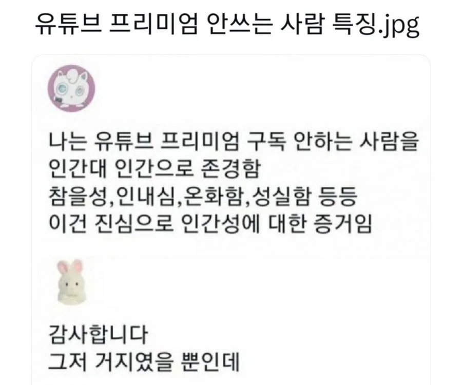 유튜브 프리미엄 안 쓰는 사람 특징