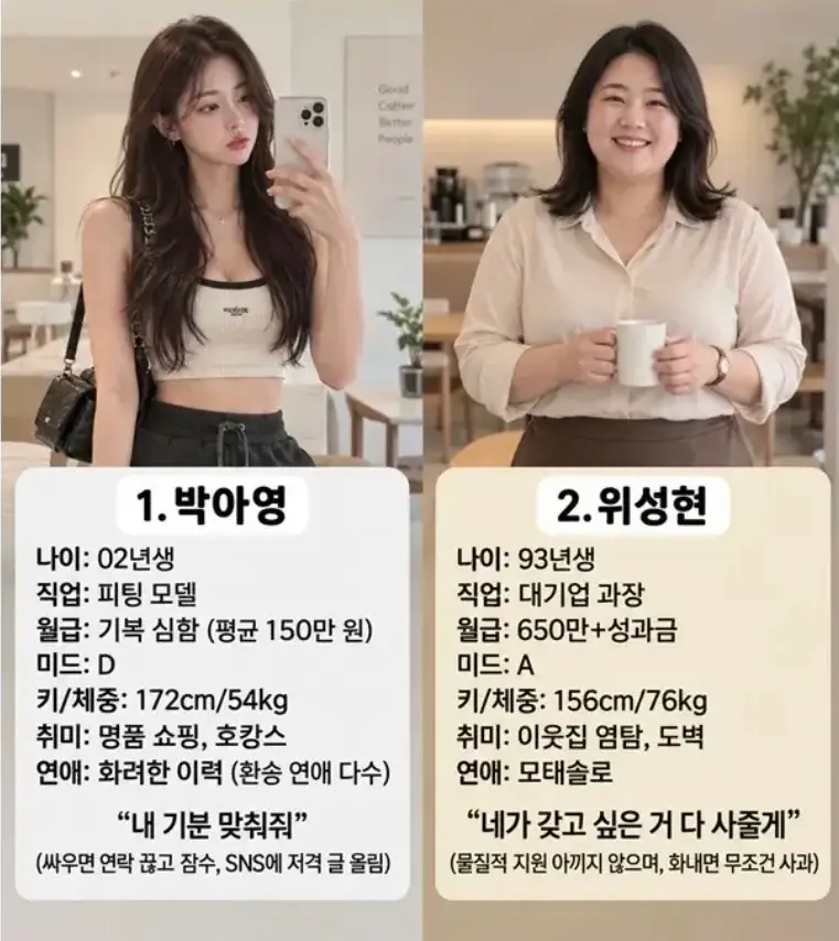 02년생 박아영 VS 93년생 위성현.