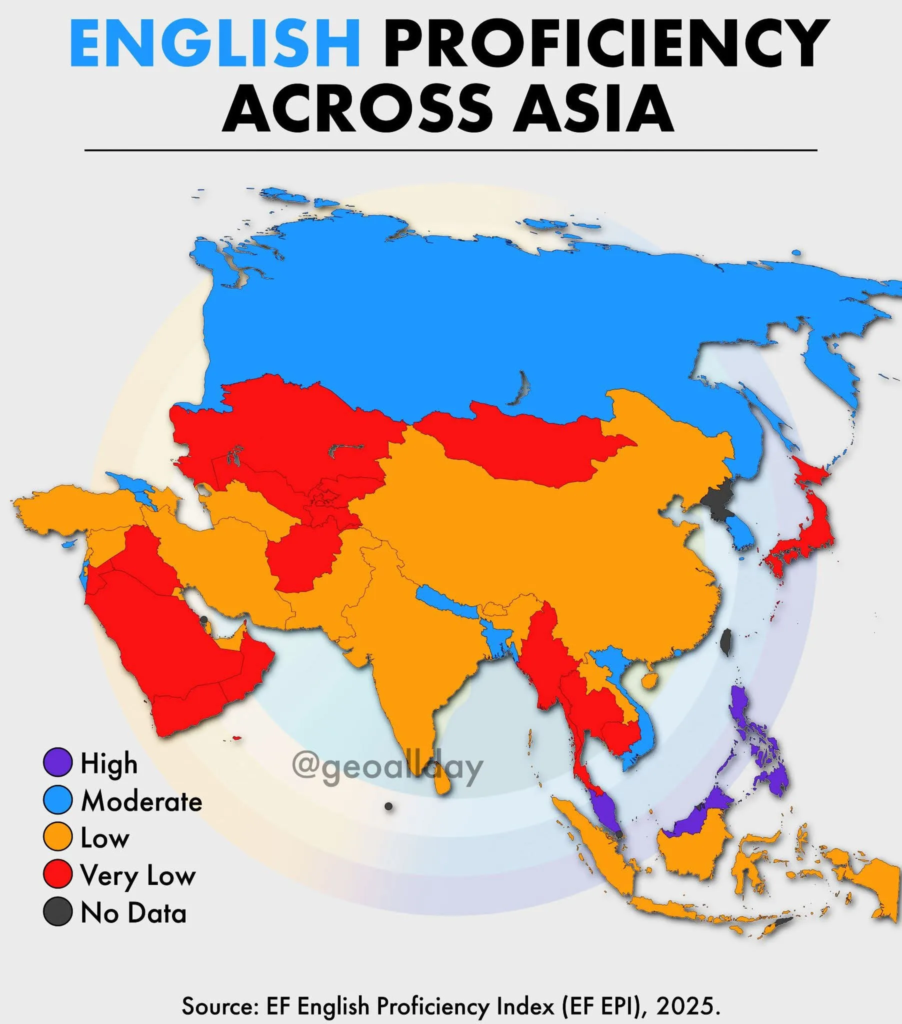 🌏 아시아 각국의 영어 실력