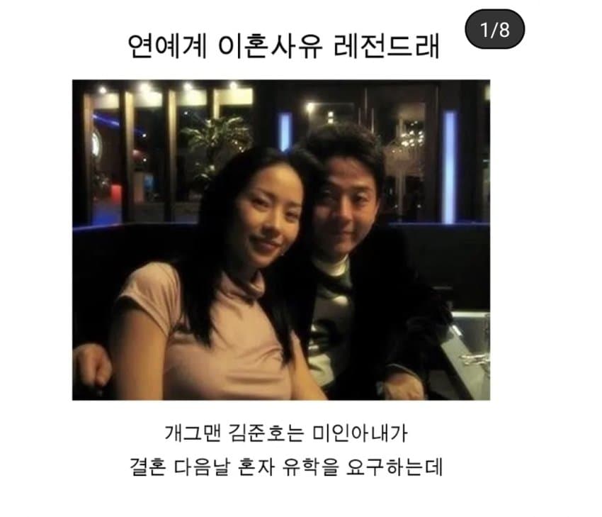 연예인들의 이혼 사유 모음