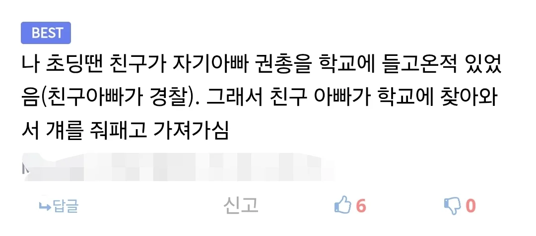 경찰이 초등학교에 들어와 애를 줘 팬 이유