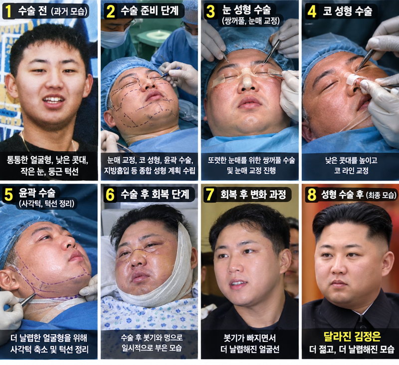 북한 김정은 성형수술 과정