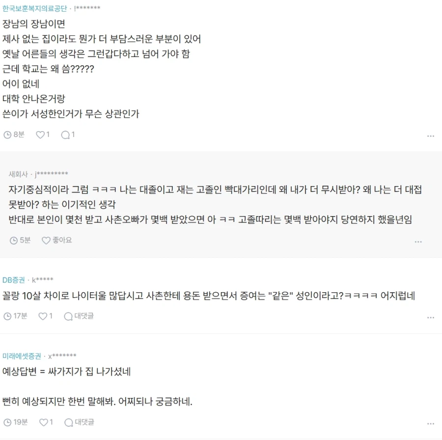 사촌오빠가 증여/상속 더받았는데 기분 나쁜거 정상? (5)