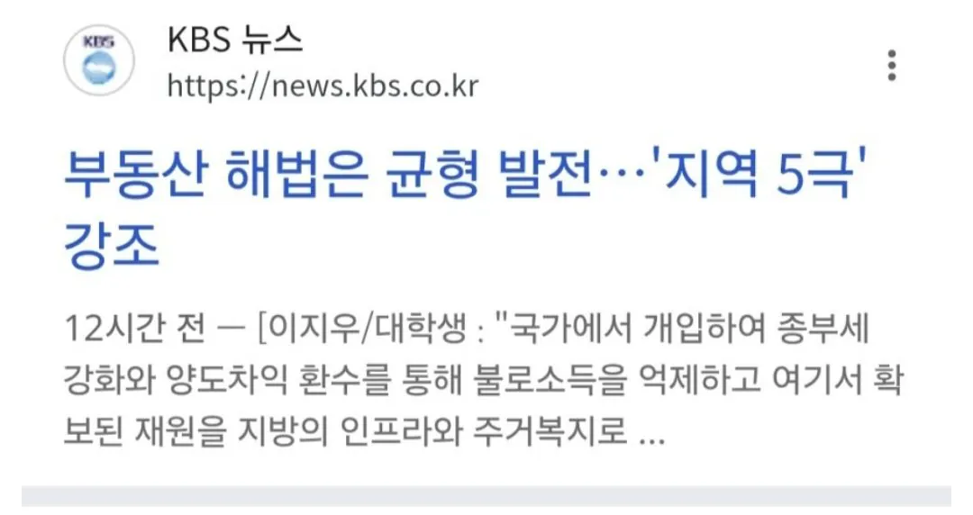 어느 대학생이 생각하는 부동산 문제 해법