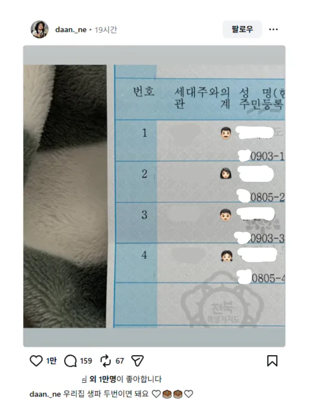 1년에 생일파티 두번만 해도 되는 4인가족