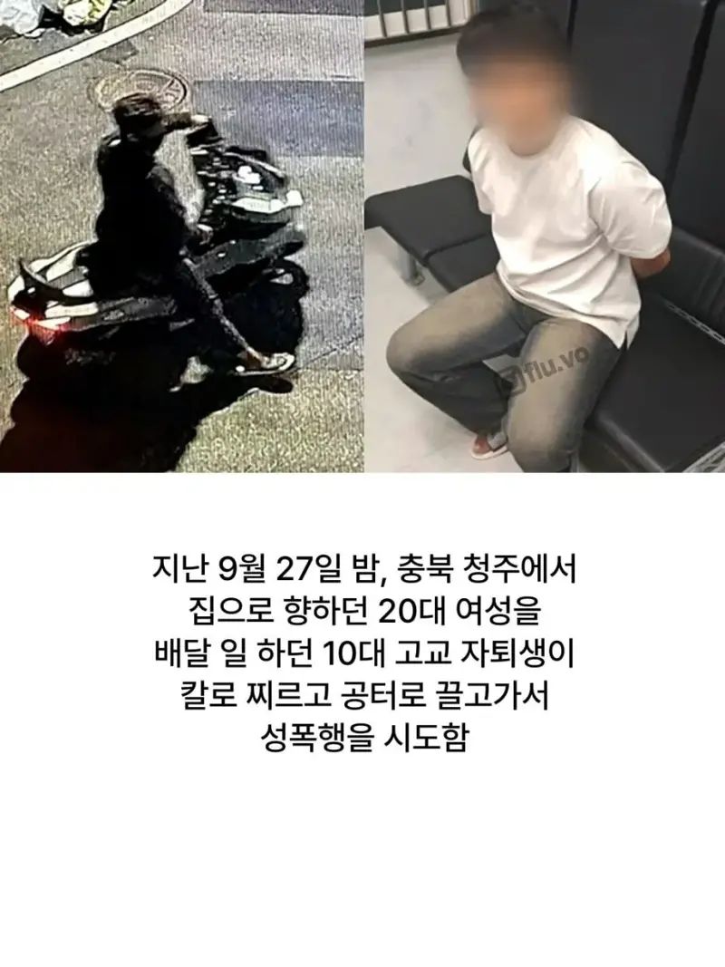 귀가하던 여성 흉기로 찌르고 성폭행 시도한 10대