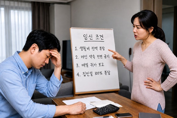 아내 '임신 조건' 너무합니다..생활비 전액 부담, 개인 약속 전면 금지 (2)