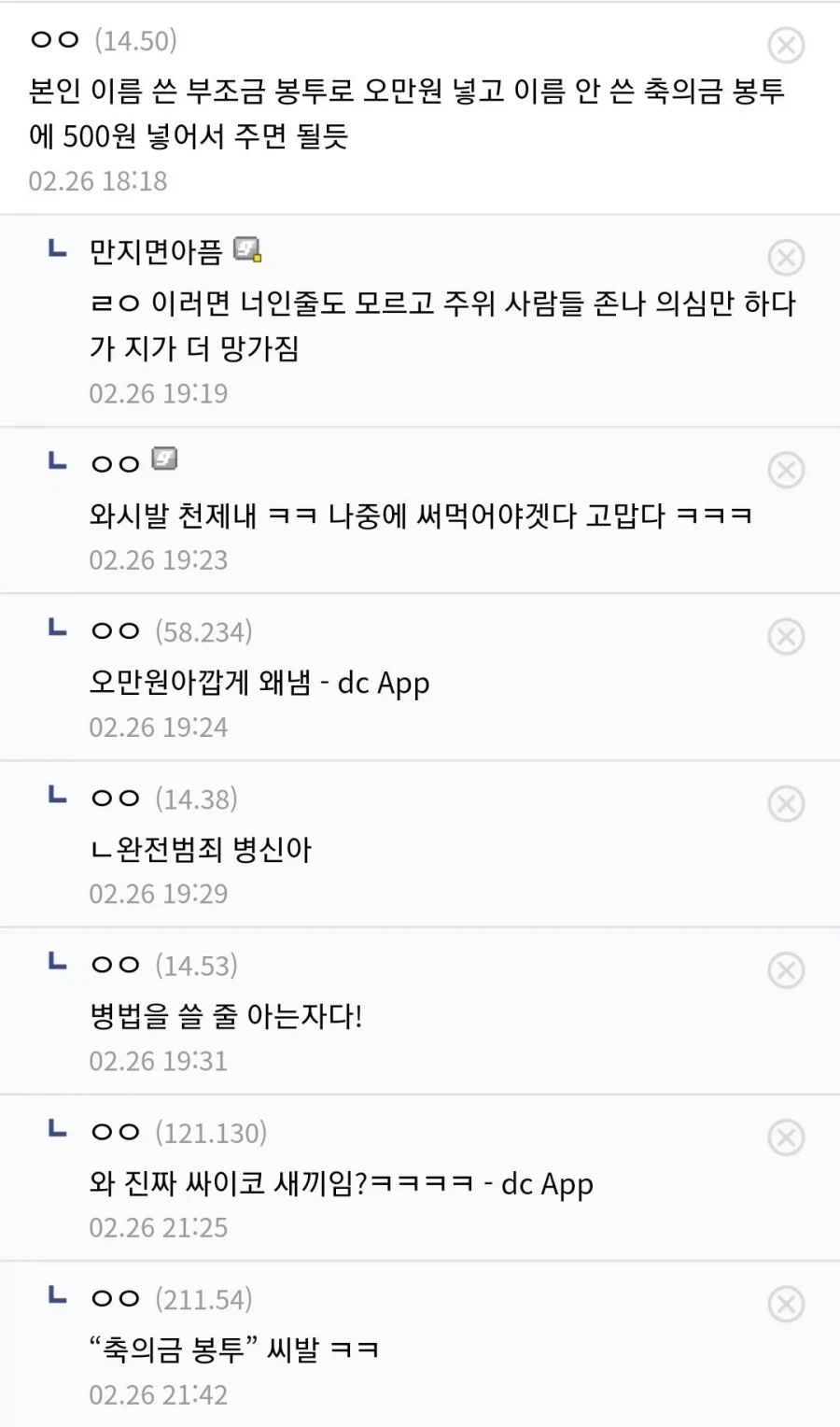 담당 직원 딸 죽었는데 축의금으로 500원 내려는 공익 (3)