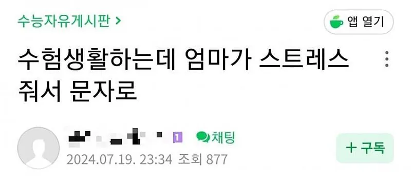 수험생활하는데 엄마가 스트레스 줘서 문자로.jpg