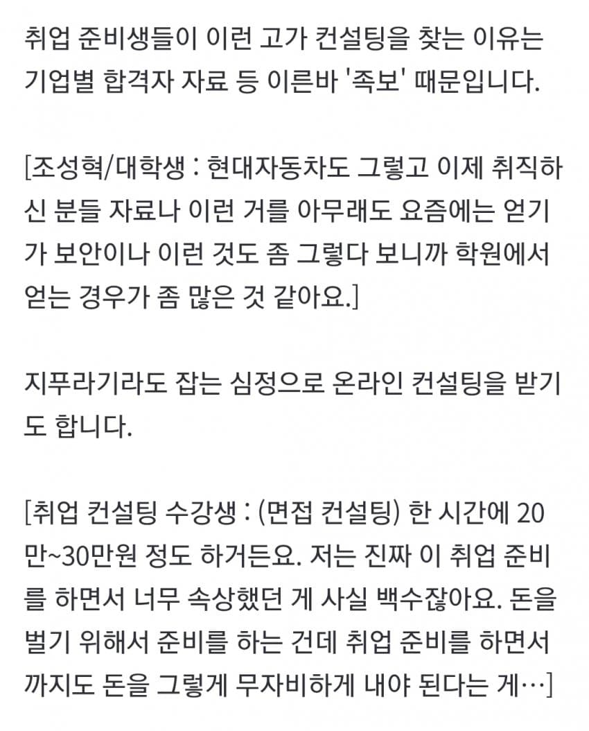 현직자 1대1 코칭, 800만원…취업마저 '사교육' 현실 (14)
