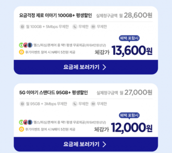 [기타] 알뜰폰요금제 데이터 95GB+ 평생