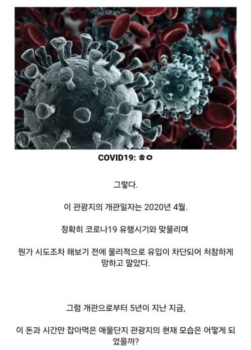 800억이 투입된 어느 관광지