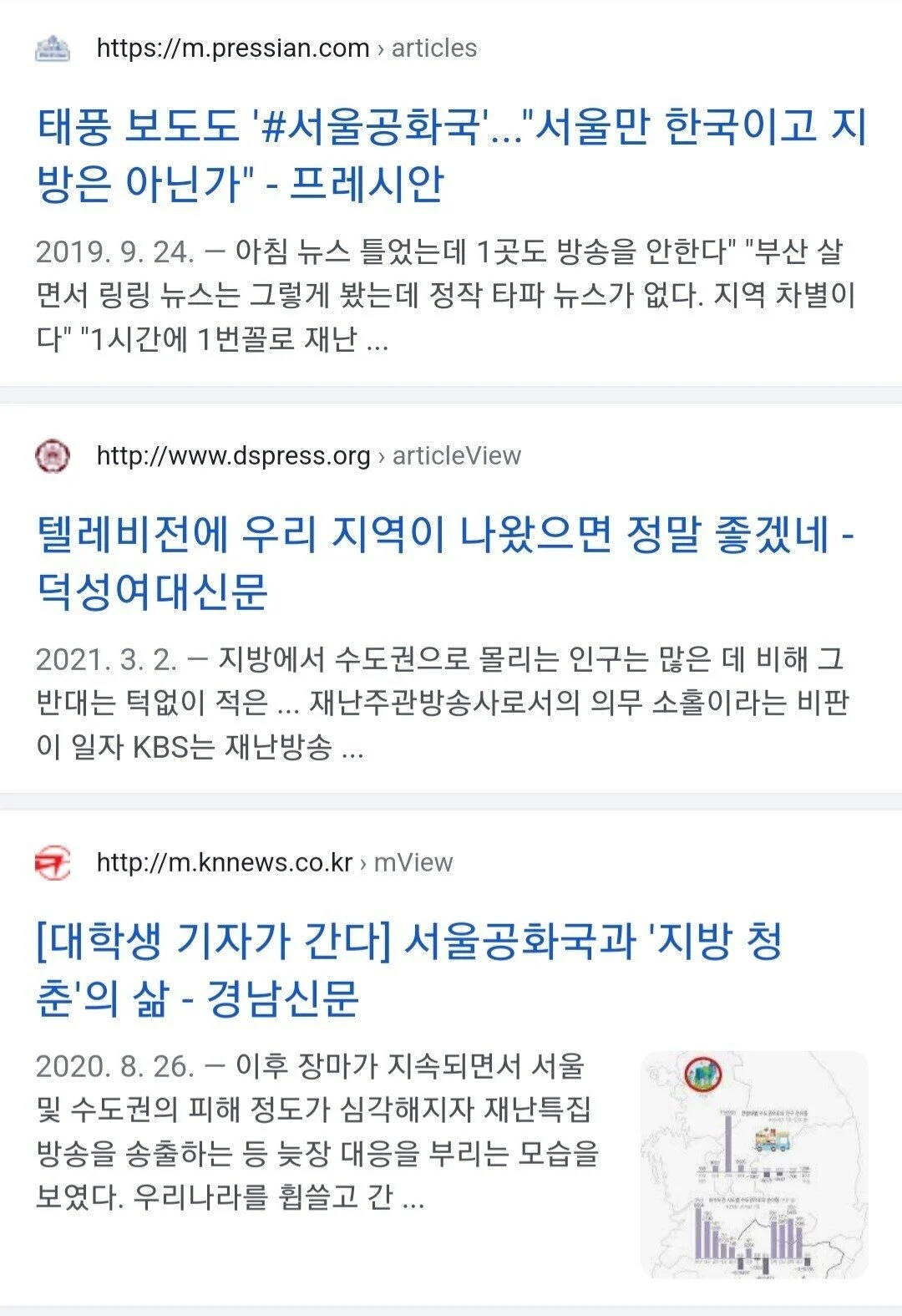 지방에서 홍수 터졌을 때 공중파 반응 (3)