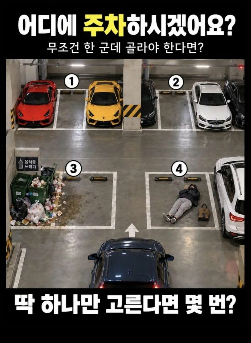 무조건 한 군데 주차해야 한다면?