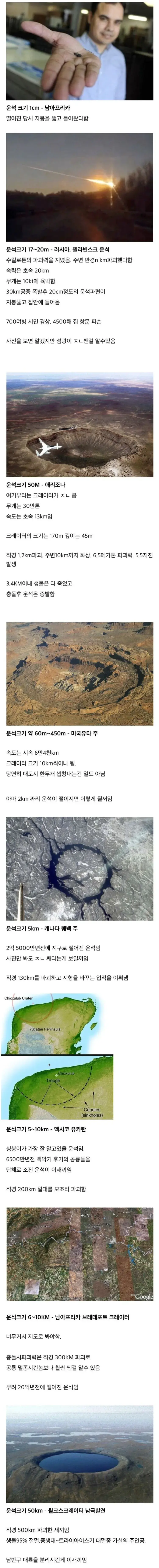 운석 크기로 파악하는 파괴력