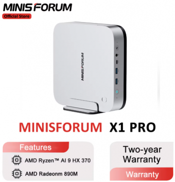 [알리] 미니스포럼 AI X1 Pro HX370 미니PC(베어본)